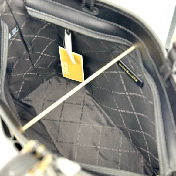 Michael Kors Jet Set Medium Pocket Tote Bag & Continental Wallet Wristlet Black - Picture 9 of 13